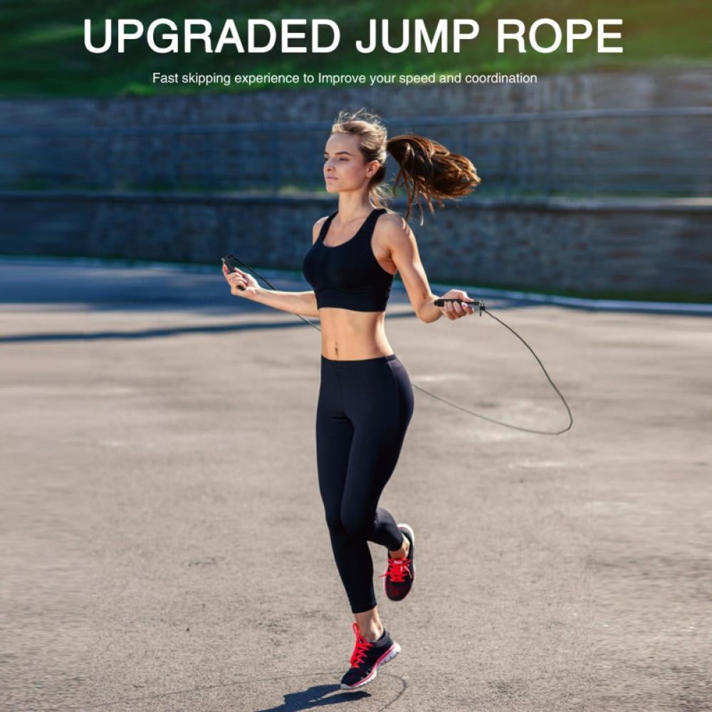 Random Color 5pcs Skip Rope Adjustable Fast Speed Plastic Handle Jump Rope Crossfit Rope Fitness Equipment for Boxing Training 