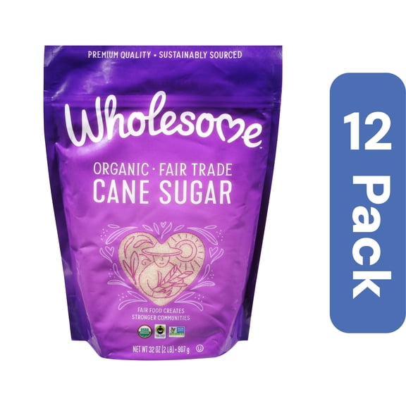 Wholesome Organic Fair Trade Sugar 32 oz (Pack of 12)