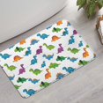 thumbnail image 2 of White Dinosaurs Pattern Bathroom Rugs Mat,Non Slip Microfiber Bathroom Rug,Rubber Backing,Soft Bathroom Mats for Bathroom Floor,Tub and Shower,17x27in(43x68cm), 2 of 5