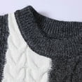 thumbnail image 4 of Men's Winter Sweaters Vintage Solid Color Long Sleeved Pullover Crew Neck Sweater Business Casual Tops Gray XL, 4 of 7