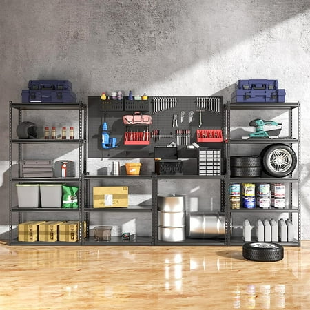 

ABORON 3Pcs Storage Shelves 5 Tier Adjustable Garage Storage Shelving Heavy Duty Metal Storage Utility Rack Shelf Unit for Warehouse Pantry Closet Kitchen 47 x 16 x 72