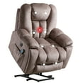 thumbnail image 6 of Bonzy Home Large Power Lift Recliner Chair with Heat Massage, USB Ports - Ergonomic Recliner Chair for Elderly, Light Brown, 6 of 9