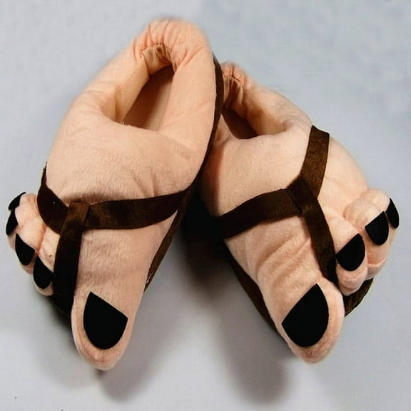 FRCOLOR Funny Unisex Winter Indoor Big Toes Feet Warm Plush Slippers - Free Size (Random Color)