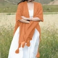 thumbnail image 6 of Fgnfyis Elegant Winter Shawl Wraps For Women Knitted Cardigan Poncho Cape Open Front Soft Tassel Sweater Orange One Size, 6 of 7