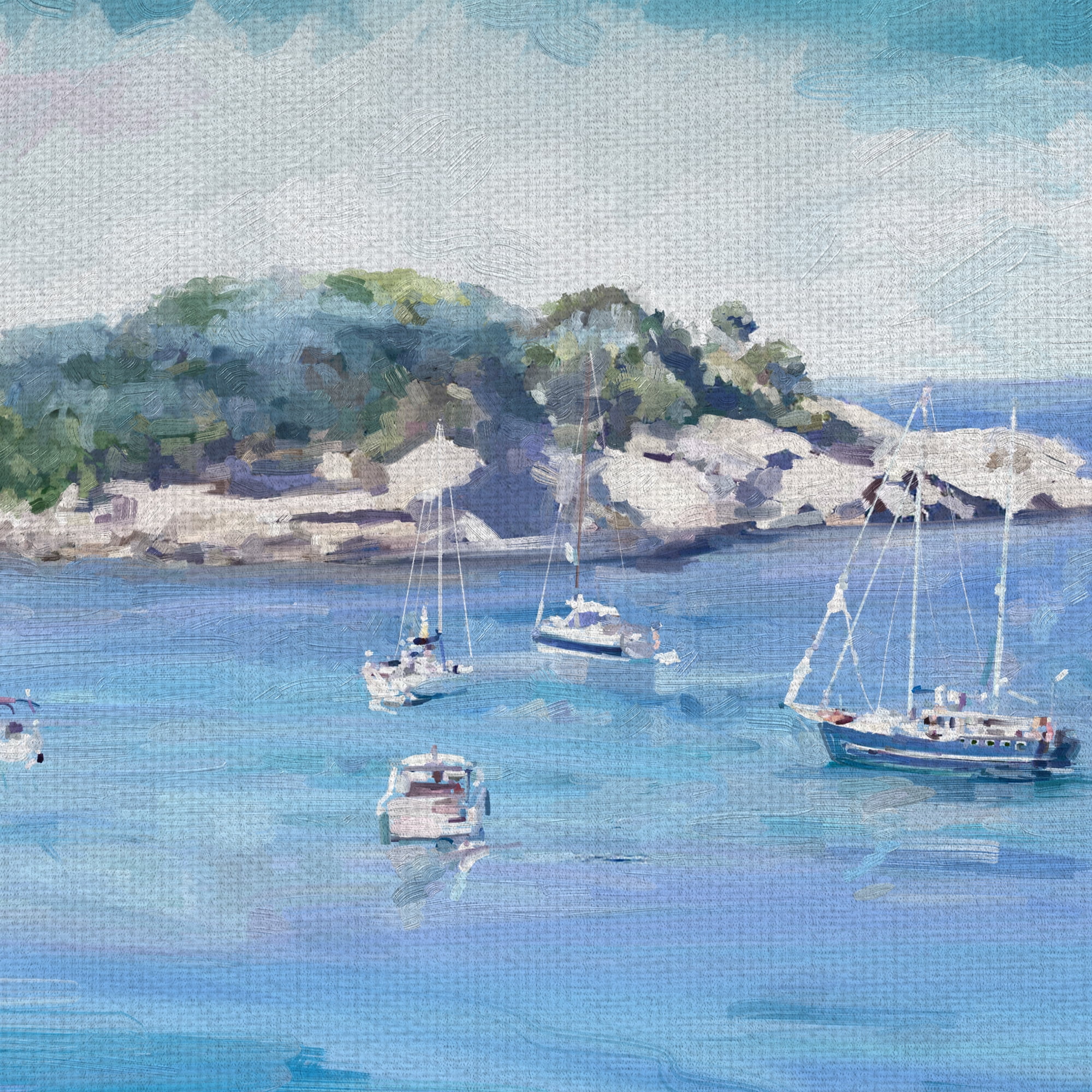 Harbor Blues by Studio Arts Canvas Art Print