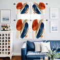 thumbnail image 2 of Navy Blue Burnt Orange Kitchen Curtains Sets for Windows 24 Inch Length, Retro Geometric Modern Rod Pocket Window Treatments Tier Curtains and Valances Set for Bedroom/Bathroom, 2 of 8