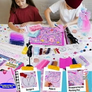 Wiher Fashion Designer Kit for Girls Creativity DIY Arts & Crafts Kit for Kids with Fashion Design Sketchbook, 5 Mannequins, Sewing Kit for Teen Girls Birthday and Christmas Gift Age 6-12
