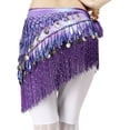 thumbnail image 4 of Belly Dance Hip Scarf with Tassels Sequins, Triangle Coins Wrap Skirt Music Festival Clothing, 4 of 7