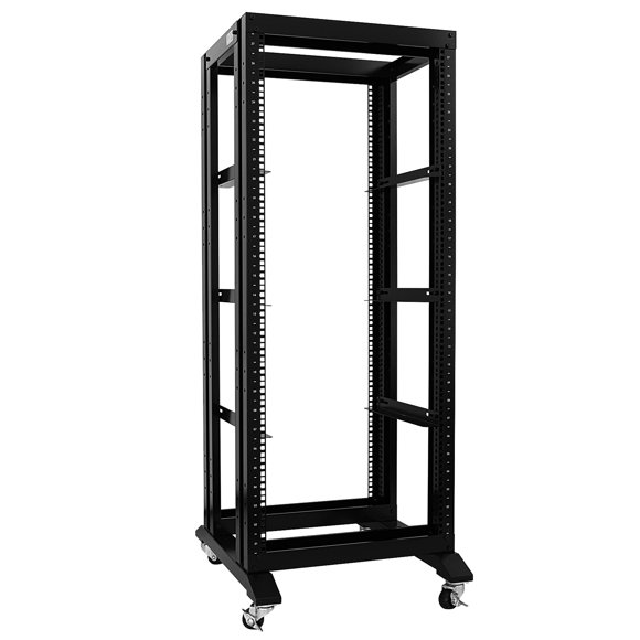 RAISING ELECTRONICS 27U 4 Post Open Frame Network Server Rack 19inch Width 600mm deep with 3 Pairs of L Rail