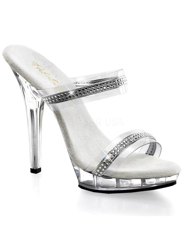 LIP102-2/C/RS Fabulicious Shoes 5" Lip CLEAR Size: 9 LIP102-2/C/RS Fabulicious Shoes 5" Lip CLEAR Size: 9