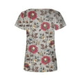 thumbnail image 5 of Fesfesfes Basic Short Sleeve Shirt Women Women's Fashion Printed T-shirt Mid-length 3/4 Sleeves Blouse Round Neck Casual Tops Womens T-Shirts 6(M), 5 of 5