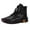 Black, variant on Snow Boots for Women 2025 Stitching Fleece Lined Warm Leather High Top Fashion Sneakers Walking Work Combat Ankle Booties