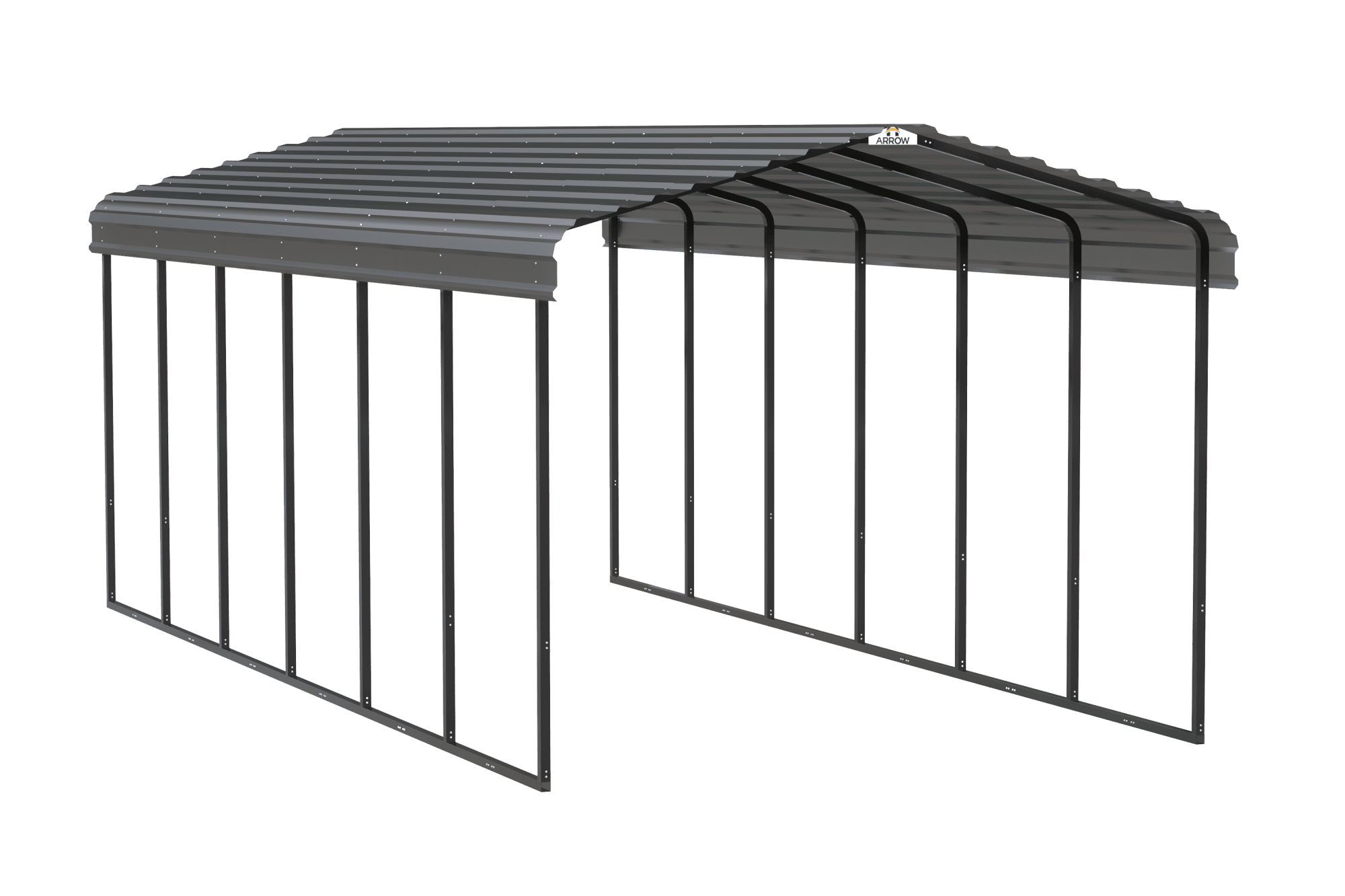 Arrow Carport, 12 ft. x 29 ft. x 9 ft. Charcoal