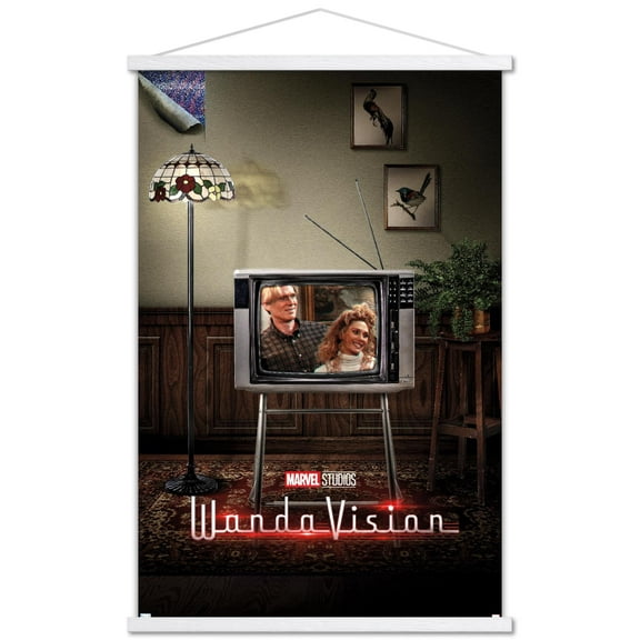 Marvel WandaVision - 80's One Sheet Wall Poster with Wooden Magnetic Frame, 22.375" x 34"