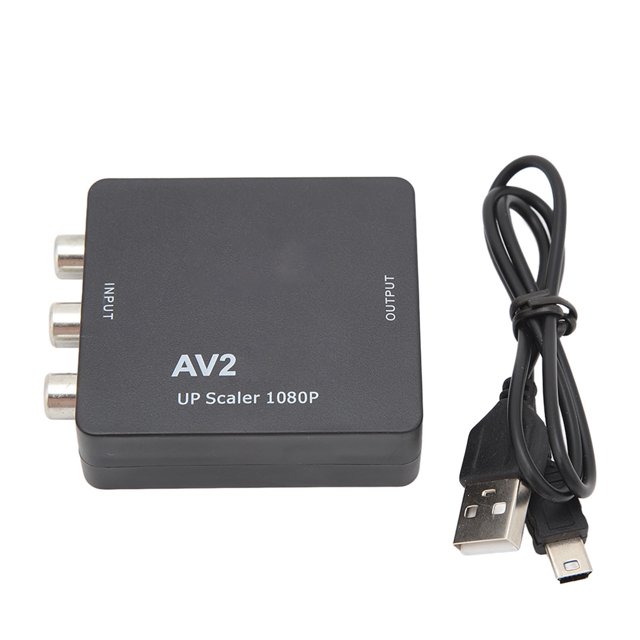 Adaptador de video AV a interfaz multimedia de alta definición (HD 1080P) Convertidor de interfaz multimedia de alta definición (RCA) para monitor y TV