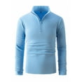 thumbnail image 3 of Blusa y camisa de manga larga con cuello alto para hombre, color liso, con cremallera, deportiva, de manga larga y cuello alto., 3 of 8