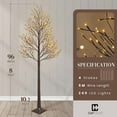 thumbnail image 6 of CAPHAUS 8 Feet, 96inch Artificial Willow Twinkling Twig Tree w/ 240 Lights, LED Light Tree, Fake Pussy Willow Tree w/ Warm White Lights for Festival, Holiday Decoration Indoor, Lighted Willow Branch, 6 of 9