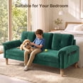 thumbnail image 3 of Sofa, Lofka Modern Futon Couch with Pillow Arm for Living Room & Office, Green, 3 of 8