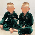 thumbnail image 3 of Mudbala Green Christmas Pajamas Kids Girls Ruffle Fashion Pjs Matching Luxury Baby Boys Pyjamas, 3 of 6