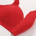 thumbnail image 4 of WHEANG Plus Size Bras for Women Front Closure Wireless Bra Skin Friendly Pattern Embroidery Comfort Everyday Bralette Standard Shoulder Strap Support Push Up Front Hook Bra Size XL Red, 4 of 6