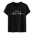 thumbnail image 4 of Mode et Loisirs Art Performance Imprimé Col Rond Manches Courtes T-Shirt Décontracté T-Shirt Manches Longues pour Femmes Confort Manches Courtes T-Shirts pour Femmes, 4 of 4