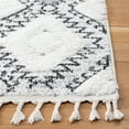thumbnail image 3 of SAFAVIEH Moroccan Tassel Rosario Diamond Shag Area Rug, Ivory/Grey, 6'7" x 6'7" Square, 3 of 8