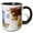 Black/White, variant on 3drose, Greece, Santorini. Blue Door to House and Potted Flowers., 11oz Two-tone Yellow Mug