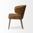 thumbnail image 3 of Mercana Niles Brown Faux Leather Seat W/ Wooden Legs Wingback Dining Chair, 3 of 7