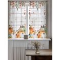 thumbnail image 4 of Green Orange Fall Curtains 45 Inch Length,Sheer Curtains for Bedroom Living Room Window Pumpkins Botanical Thanksgiving Vintage Rod Pocket Drapes Kitchen Curtains Small Half Window 52"x45" 2 Panels, 4 of 7