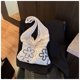 thumbnail image 5 of Crochet Bag Women Patrón Flores Malla Damas Bolso Hombro Diario () Blanco, 5 of 9