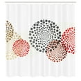 thumbnail image 3 of Ambesonne Abstract Shower Curtain, Circled Modern Dots, 69"Wx75"L, Maroon Grey Red, 3 of 5