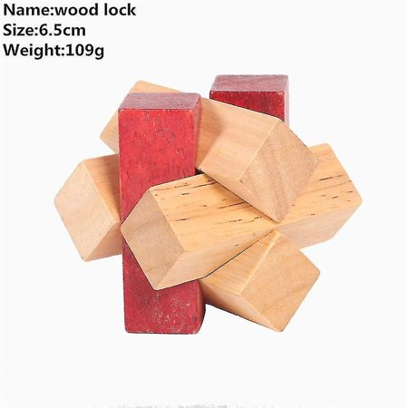 Hmwy-new Design Iq Brain Teaser Kong Ming Lock 3d Wooden Interlocking ...