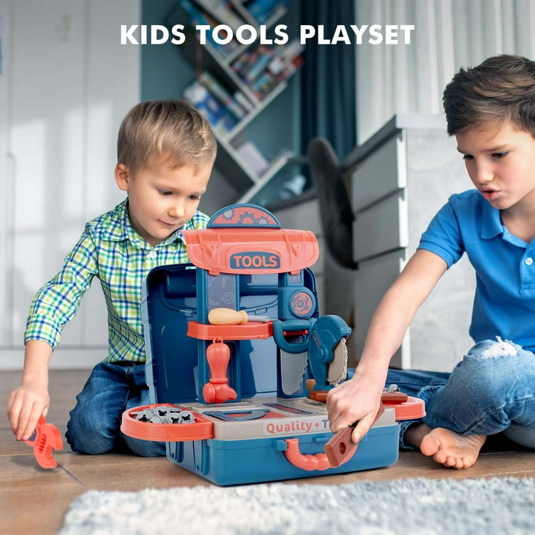 AOPOY Kids Tool Set 34 Pcs Pretend Play Tool Workbench Toys Construction Tool Kit Playset Kids Learning Gift for Girls Boys Ages 3-8 Years Old AOPOY Kids Tool Set 34 Pcs Pretend Play Tool Workbench Toys Construction Tool Kit Playset Kids Learning Gift for Girls Boys Ages 3-8 Years Old