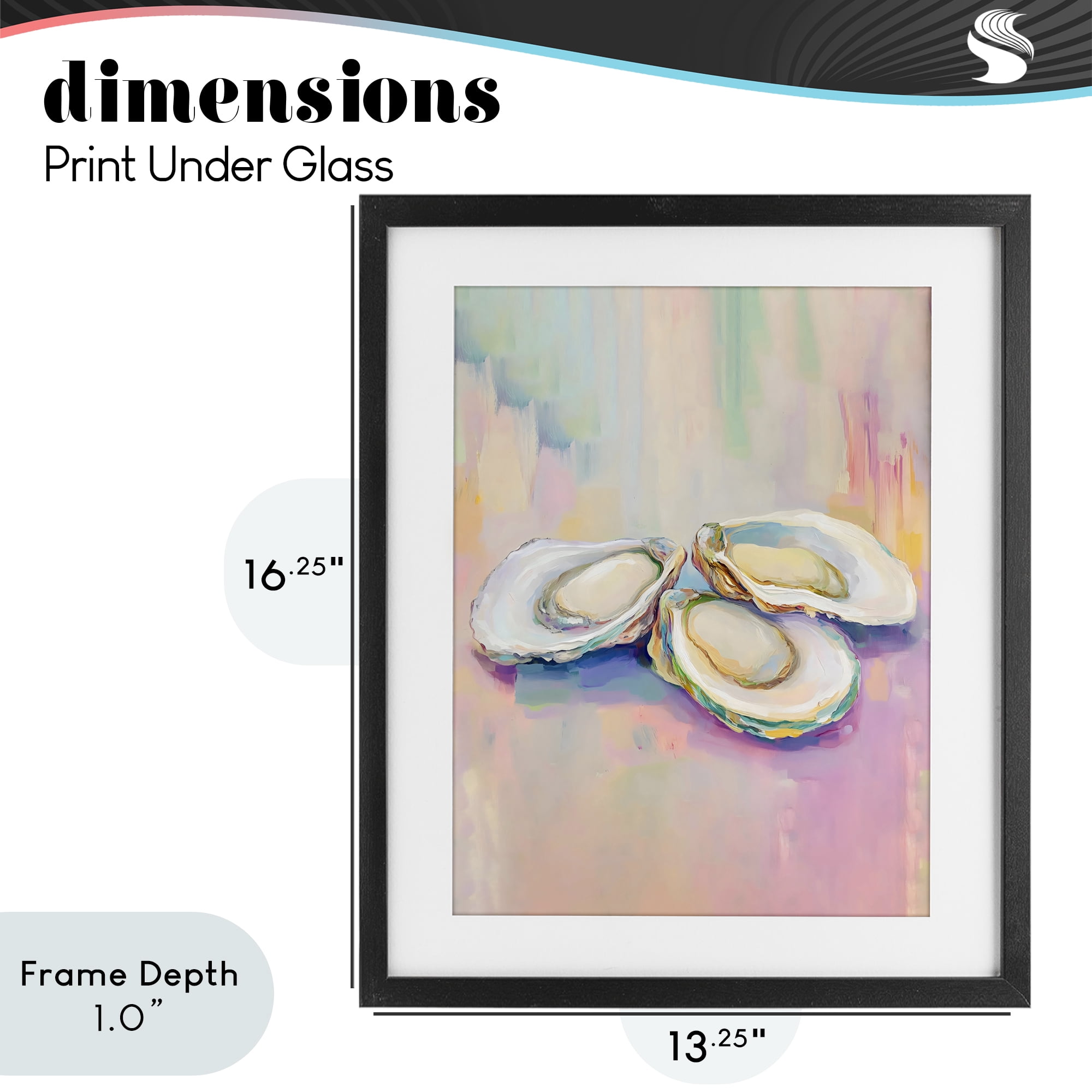Stupell Industries Pastel Oysters Harmony Black Framed Print Under Glass, design by The Prints Vibe