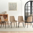 thumbnail image 3 of NORDICANA 37" Round Dining Table Set, Mid Century Modern Round Dining Table for 4 Person, Coffee Table for Kitchen Dining Room, Office, Save Space (1 Table with 4 Beige Chairs), 3 of 9