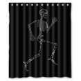 thumbnail image 1 of TOUXIHAA Courir Squelette Rideau de Douche Rideau de Salle de Bain Ensemble avec des Crochets Taille 60x72 Pouces, 1 of 5