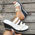 thumbnail image 5 of Xijirk Women Summer Platform Sandals Wedge Heel Beach Casual Shoes Non Sole Design Women Sandals for Comfortable Walking Yoga Outfit and Use,White,9, 5 of 9