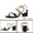 Black White, variant on Women's Slingback Block High Heel Sandals