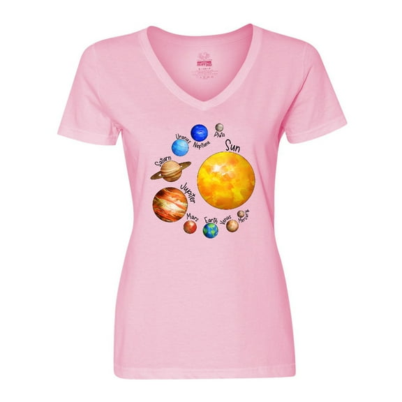 Inktastic Sun and Planets- Yes, and Pluto Women's V-Neck T-Shirt