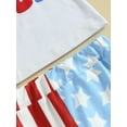 thumbnail image 5 of Independence Day Kids Girls Clothes Summer Letter Print Camisole and Casual Star Stripe Flared Pants Headband Set, 5 of 7