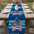 thumbnail image 4 of Patriotic USA Flag Table Runner 70 Inches, Independence Day Firework Blue Striped Bed Runner Dresser Scarves Tabletop for Indoor Outdoor Parties/Ceremony/Banquet, 13" x 70", 4 of 9