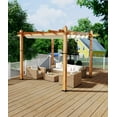 thumbnail image 7 of Riedhoff 10 x 10 Ft Wood-Grain Aluminum Outdoor Pergola with Retractable Canopy Sun Shade,Beige, 7 of 7