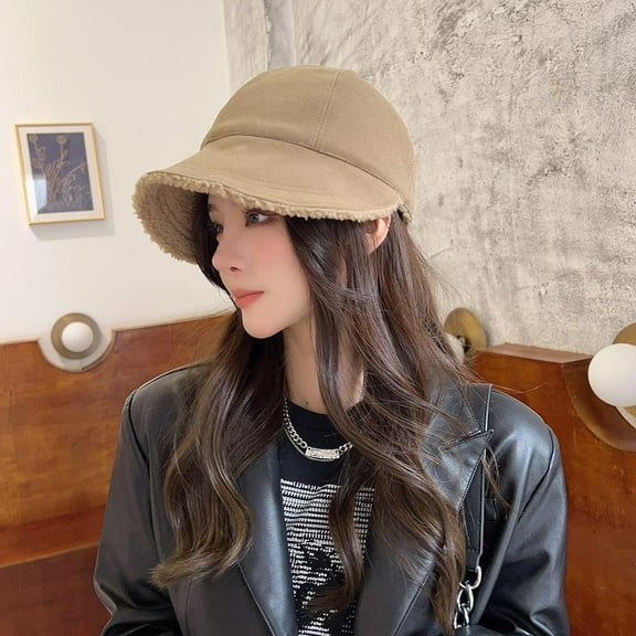 SikaFu Hat Winter Women's Warm Shake Plush Fisherman Hat Korean Edition Double Sided Wearable Equestrian Hat Casual Versatile Duck Tongue Hat