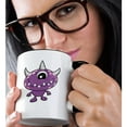 thumbnail image 2 of 3drose, Cute Purple People Eater Monster Cartoon Character, 11oz Two-tone Black Mug, 2 of 6