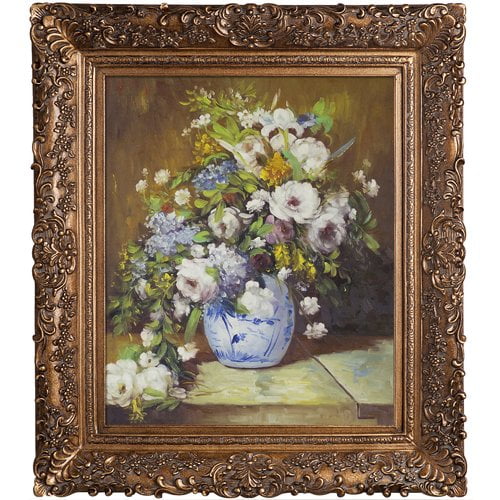 Tori Home Grande Vase Di Fiori by Pierre Auguste Renoir Framed Painting Print 