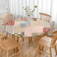 thumbnail image 3 of Pioneer Flower Floral Print Pattern Round Fitted Tablecloth with Elastic Edge,Dining Table Cover Waterproof,Outdoor Round Tablecloth for Camping,Dining,Indoor and Outdoor, 3 of 7