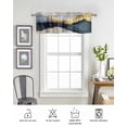 thumbnail image 6 of Blue Gold Mountain Curtain Valance for Windows/Living Room/Kitchen/Bathroom/Café, Short Rod Pocket Tier Curtain Window Treatment Panel Country Abstract Marble Texture Topper Curtain 42''x18'', 6 of 6