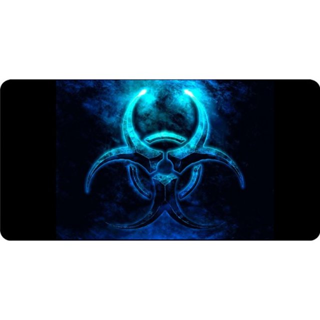 Biohazard Black Photo License Plate