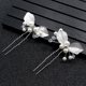 thumbnail image 3 of 4 piezas de accesorios para el cabello de boda, pinzas para el cabello de perlas de novia de pétalos de cristal en U, joyería para el cabello de boda para mujeres y niñas (dorado + plateado), 3 of 5