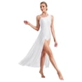 thumbnail image 2 of iiniim Robe Sans Manches à Paillettes avec Strass pour Danse, Blanc, P, 2 of 7